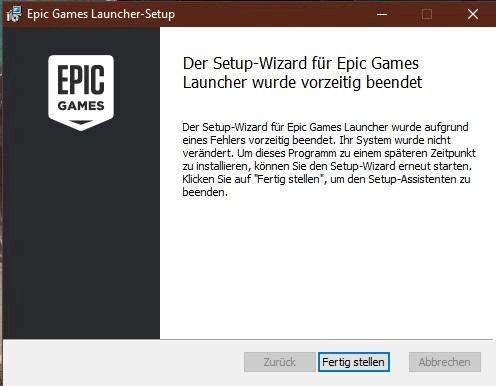 Epic Games Launcher installation not working - 2