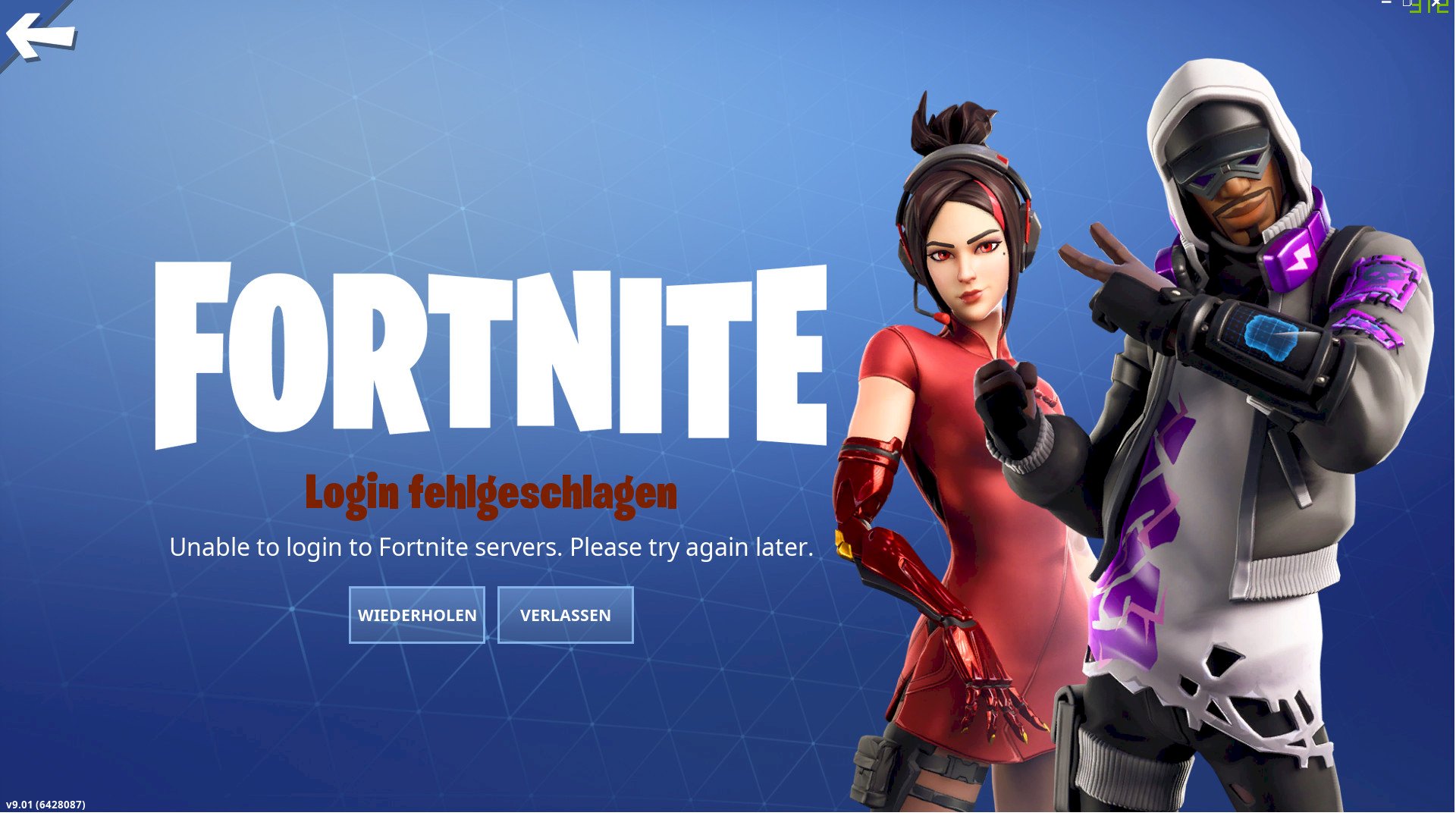 Fortnite: Login failed see picture